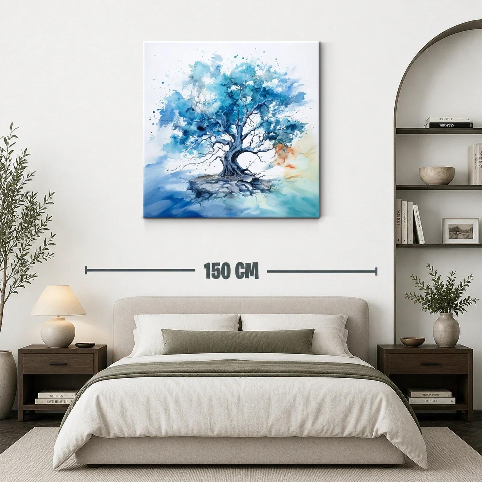 Árbol Azul en Movimiento con Toques de Luz Cálida — miniatura 3
