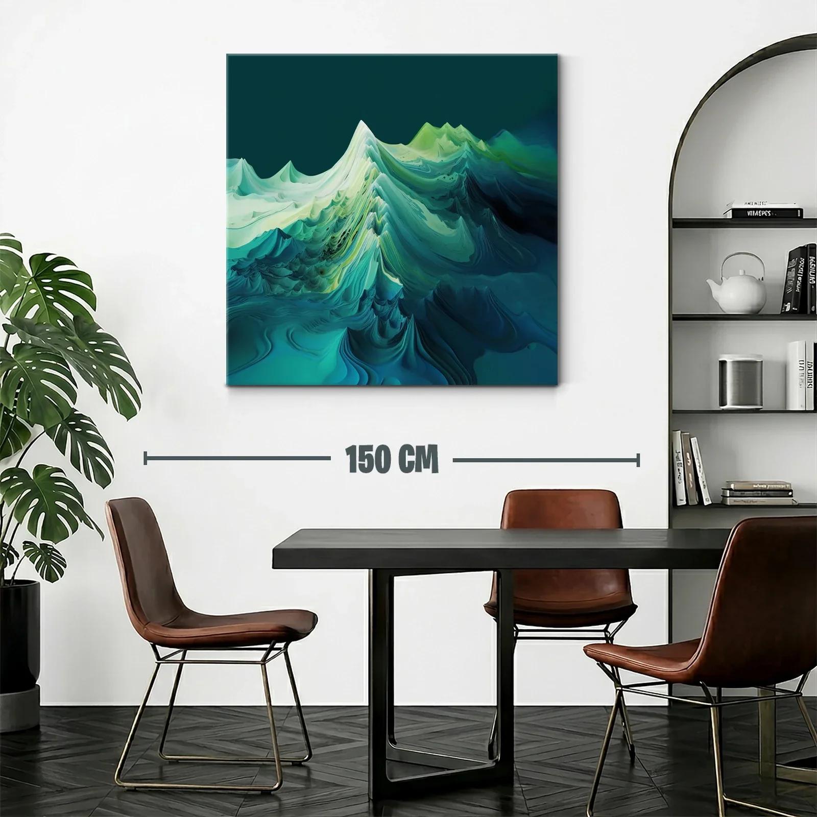 Paisaje abstracto en tonos verdes y azules profundos — miniatura 2