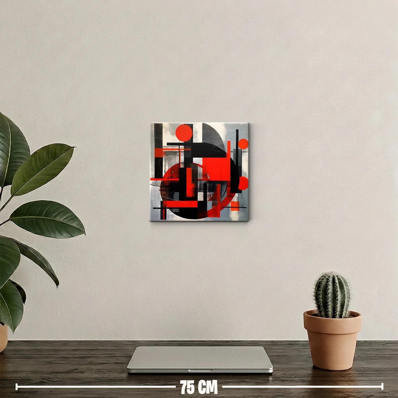 Composición geométrica vibrante en rojos y negros — miniatura 2