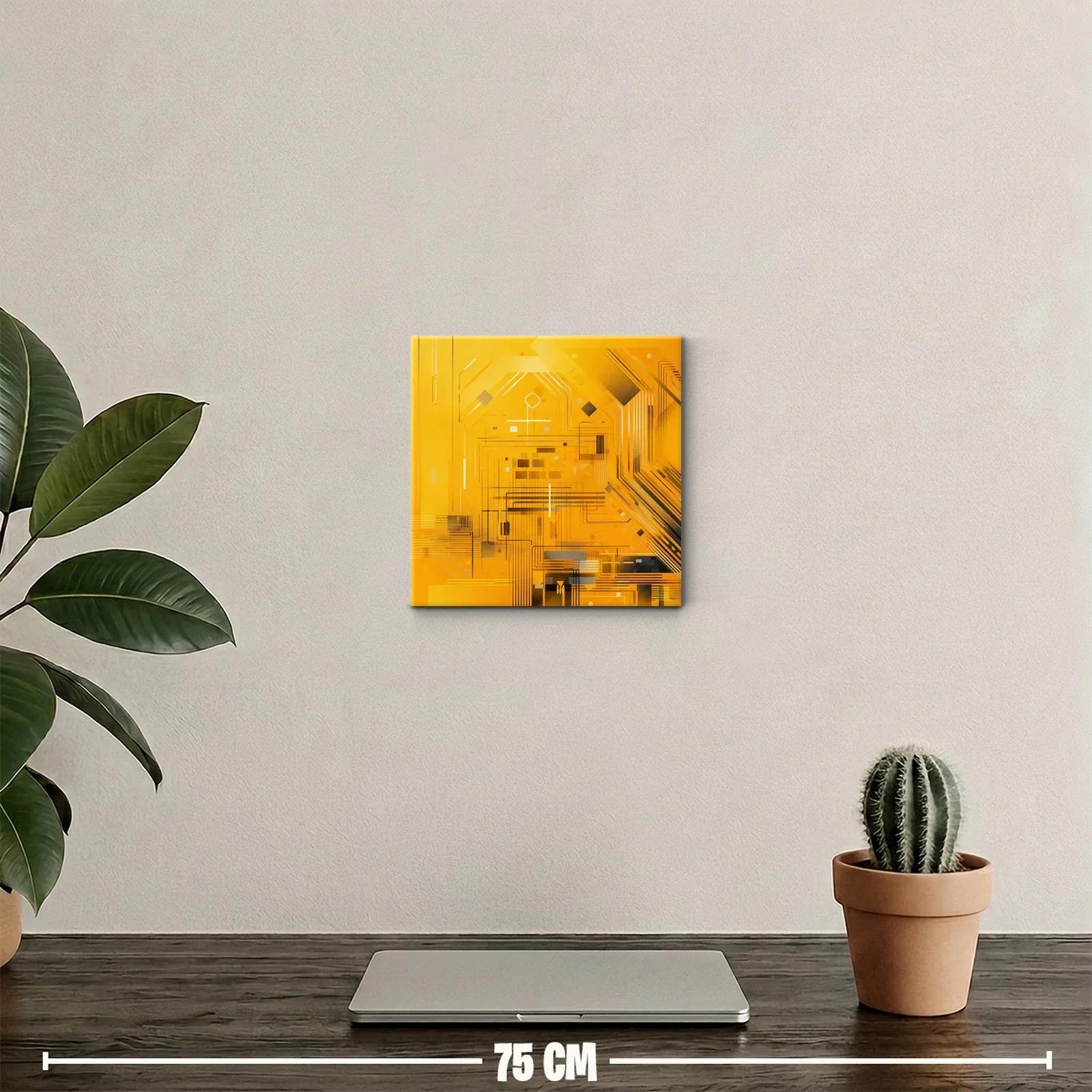 Composición abstracta en tonos cálidos y líneas geométricas — miniatura 2