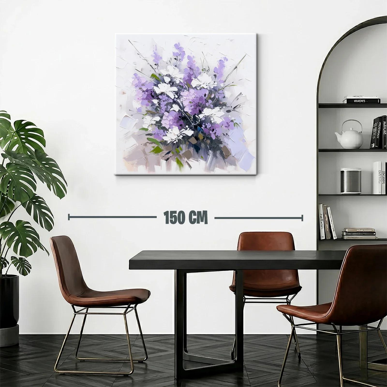 Ramo de flores en tonos lilas y blancos vibrantes — miniatura 2