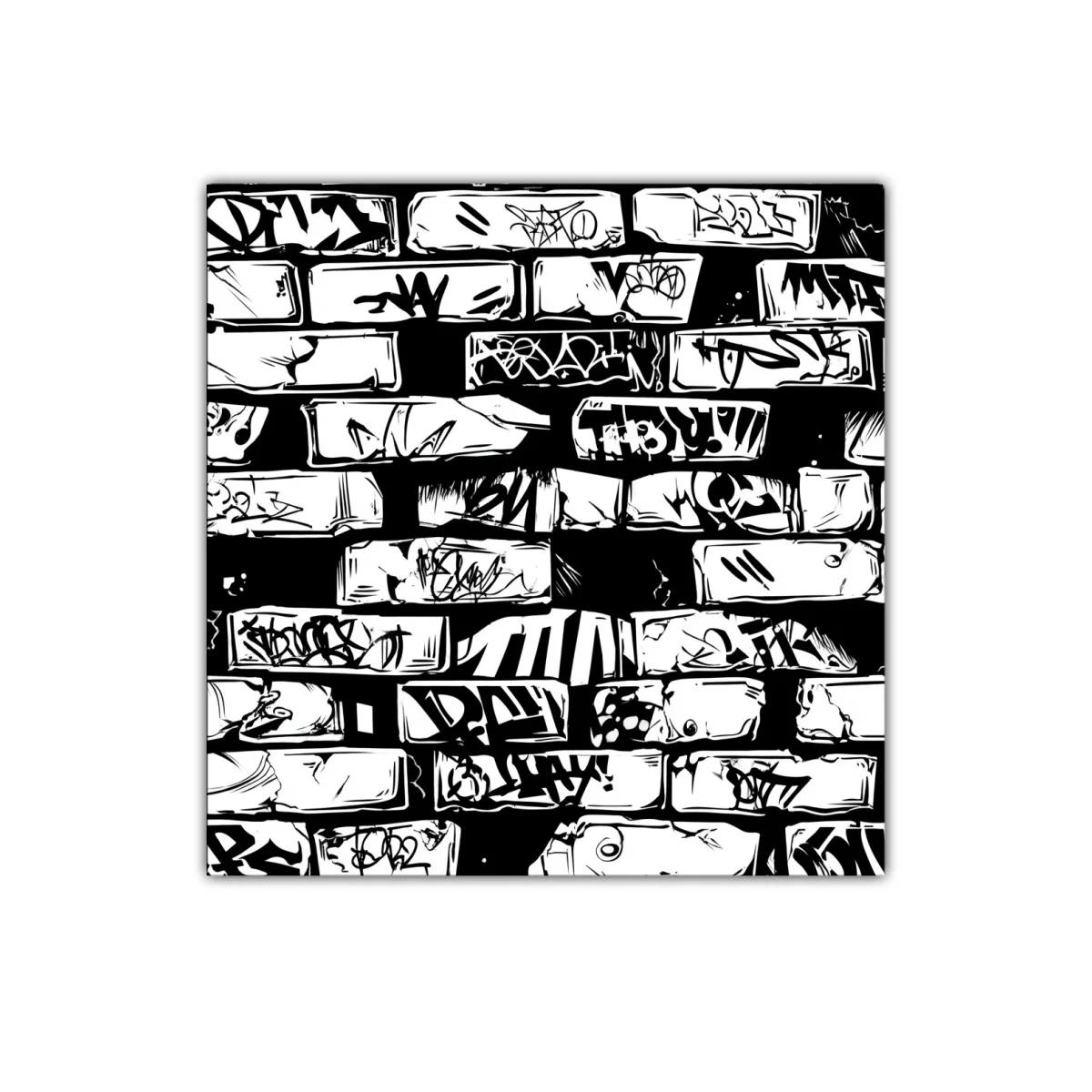 Arte urbano con grafitis en patrón monocromo moderno — imagen principal