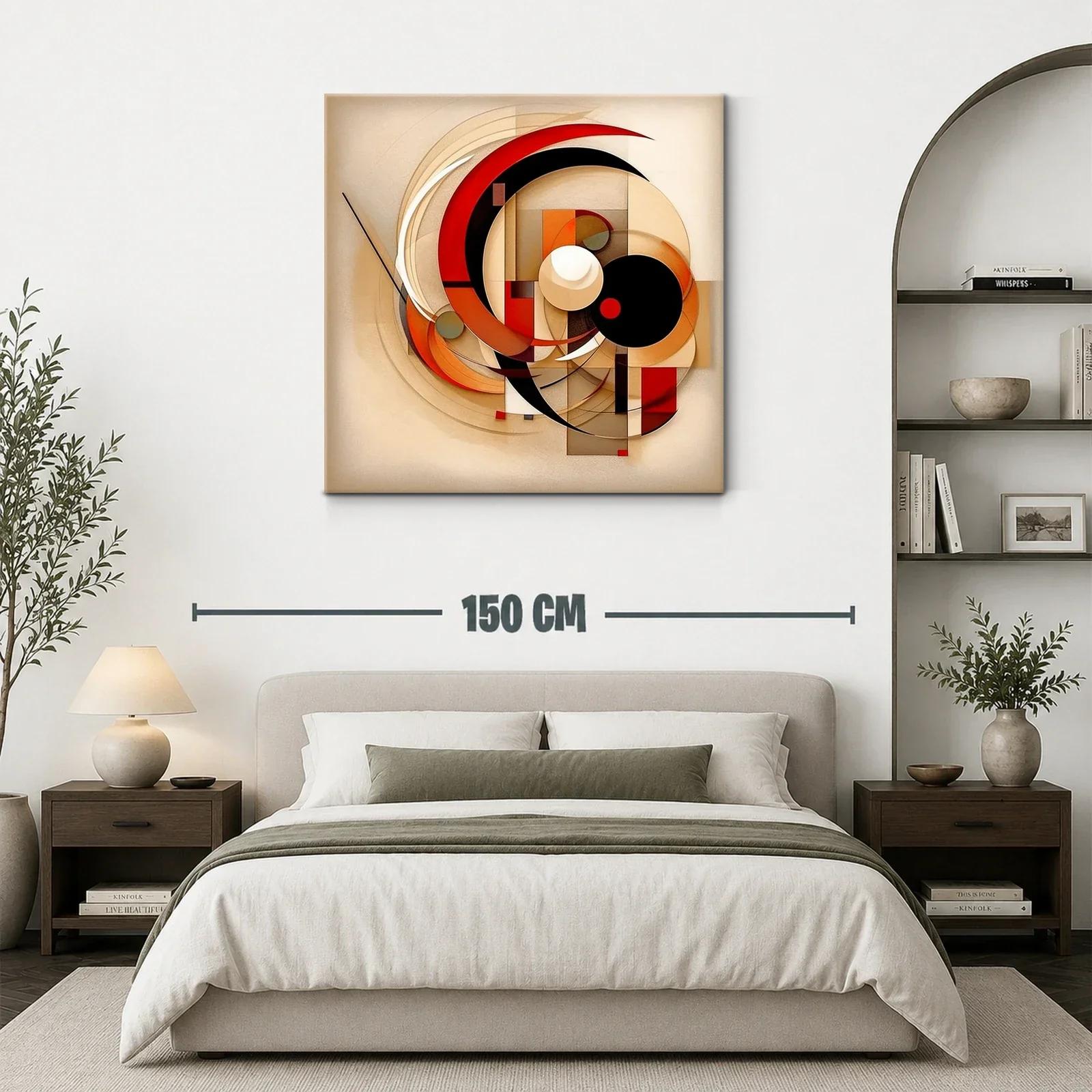 Composición abstracta en tonos cálidos y rojos vibrantes — miniatura 3