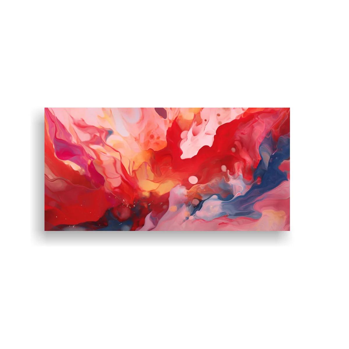 Cuadro abstracción fluida en rojo y rosa — imagen principal
