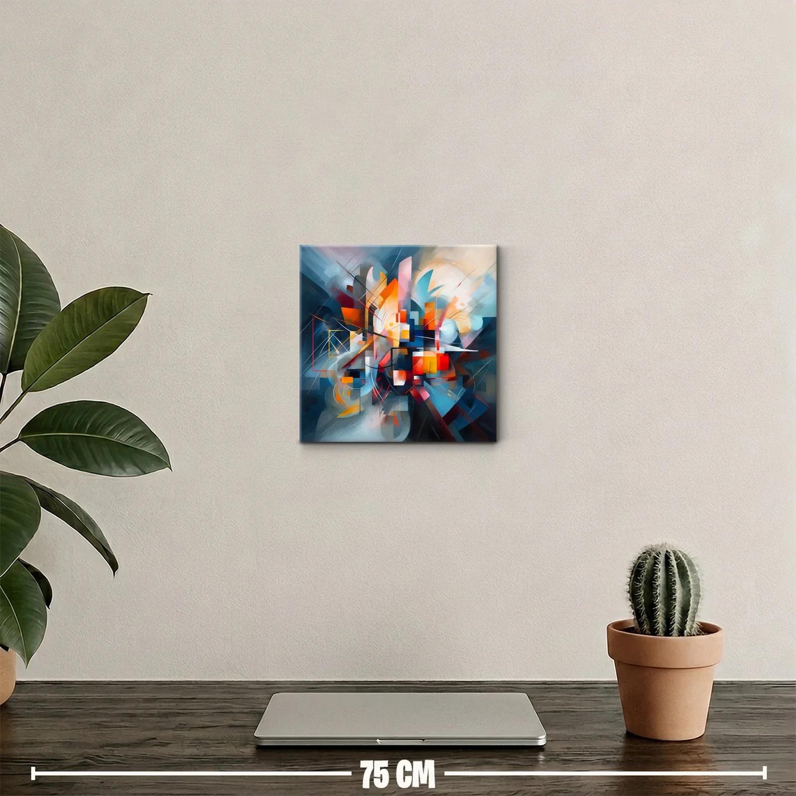 Cuadro abstracto con tonos vibrantes y formas dinámicas — miniatura 2