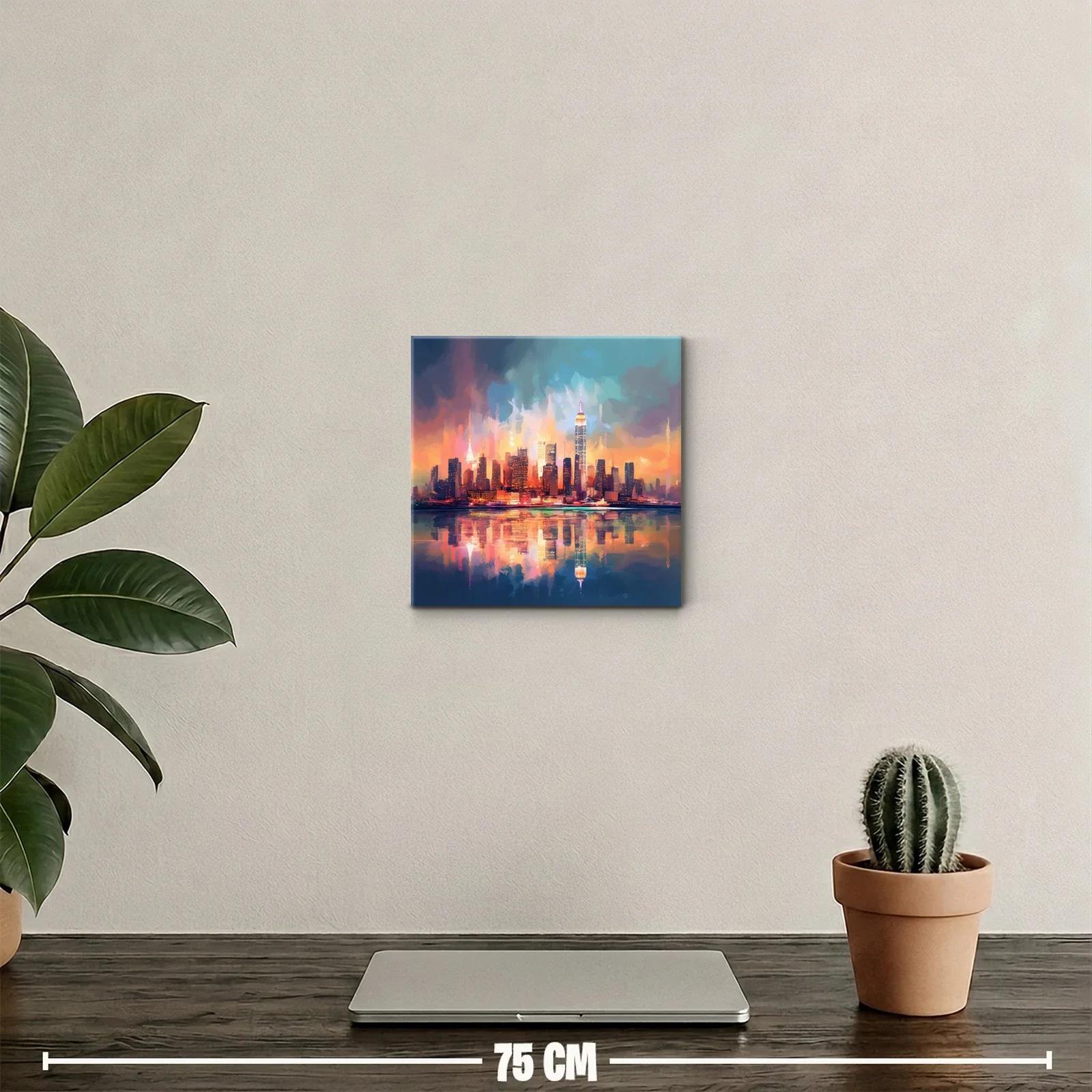 Atardecer vibrante en skyline urbano con reflejos vivos — miniatura 2