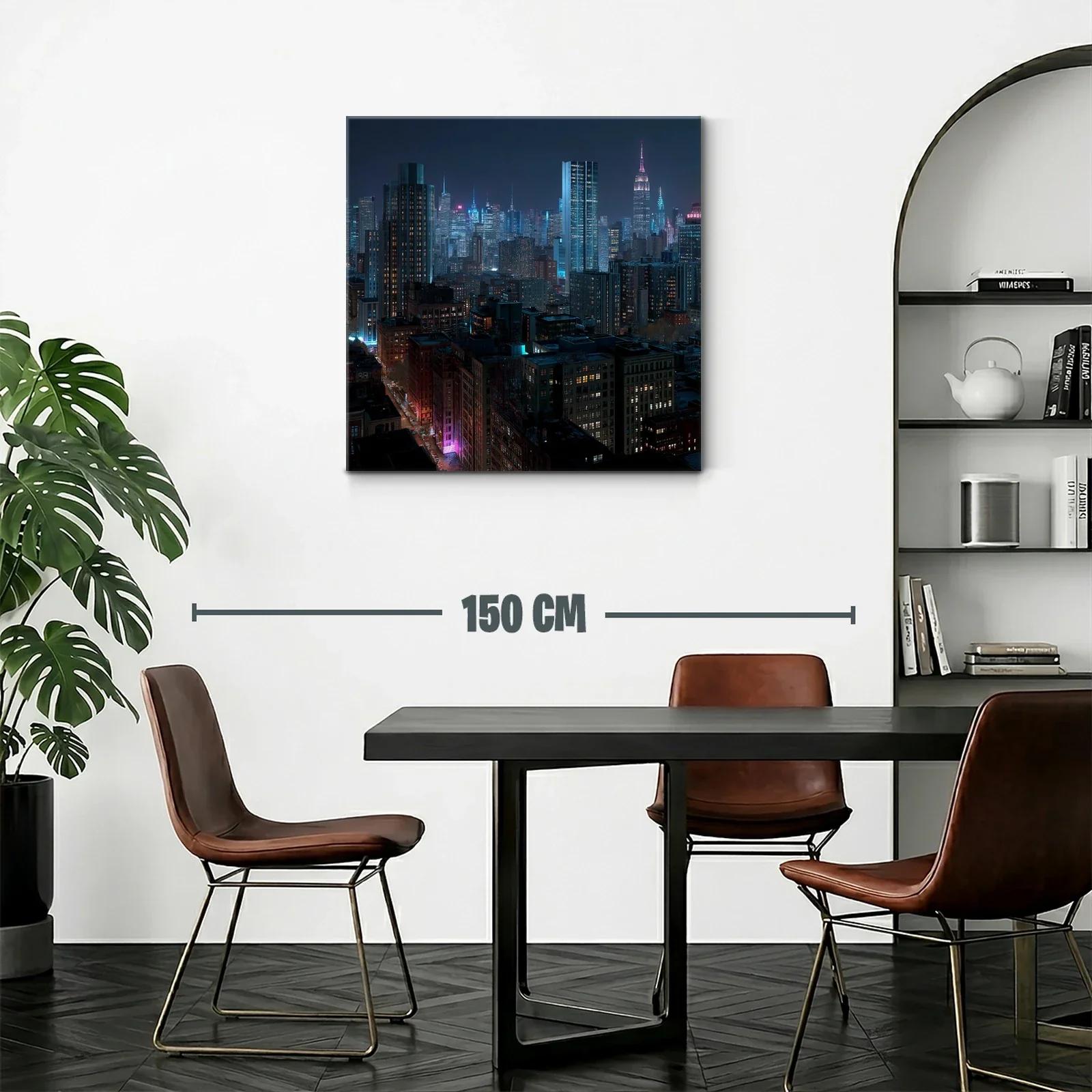 Panorámica nocturna de ciudad iluminada y vibrante — miniatura 2