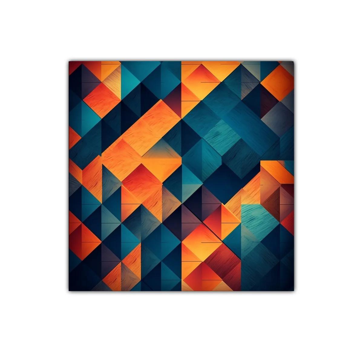 Composición geométrica vibrante en tonos cálidos y fríos — imagen principal