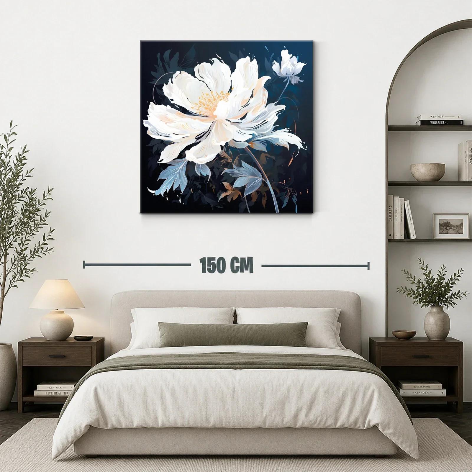 Elegancia natural con flor blanca y tonos azulados — miniatura 3