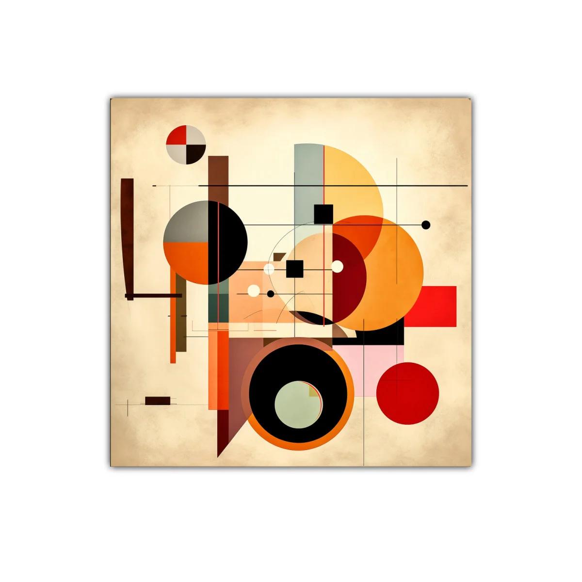 Composición geométrica en tonos cálidos y contrastes vibrantes — imagen principal
