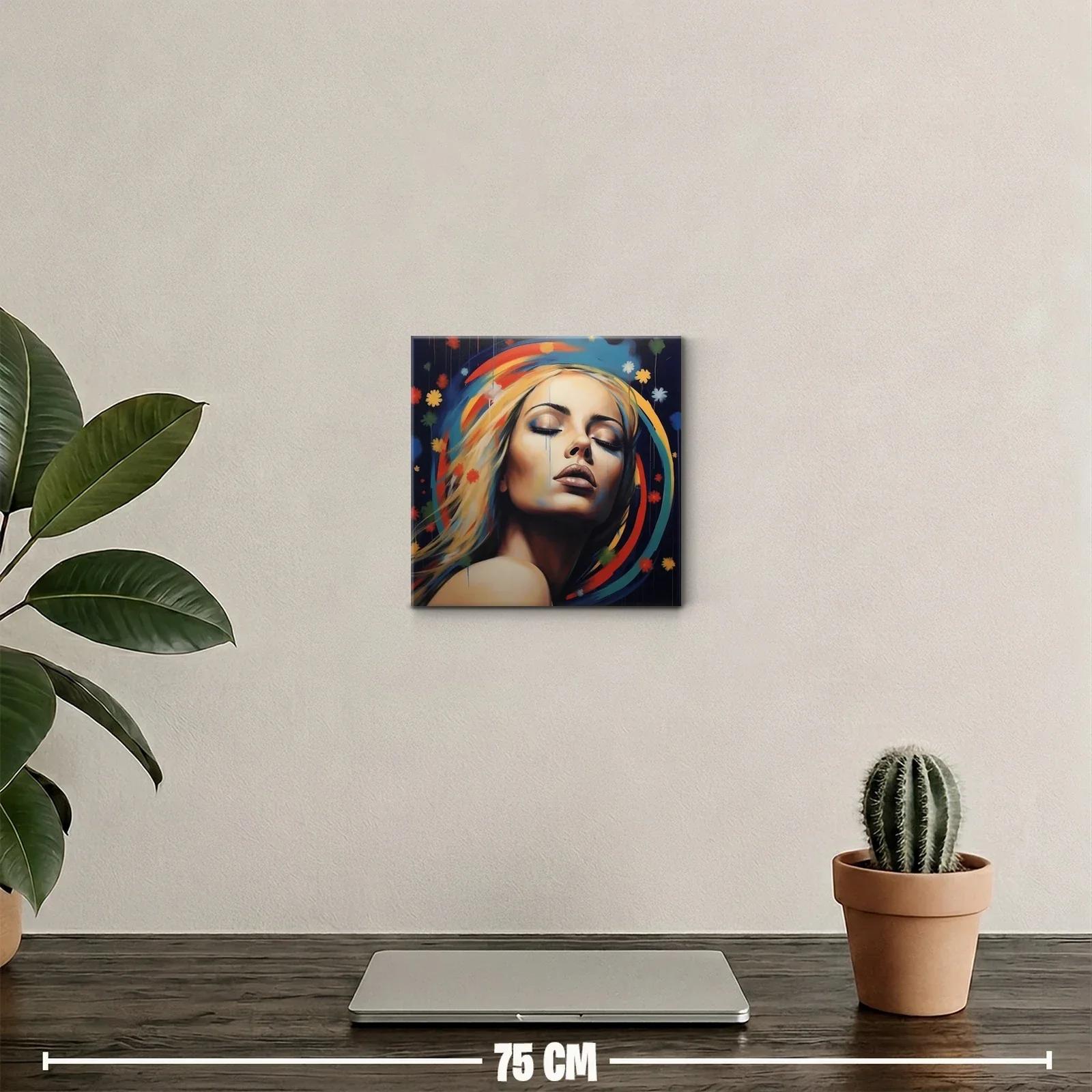 Retrato femenino con aura de colores vibrantes y flores — miniatura 2