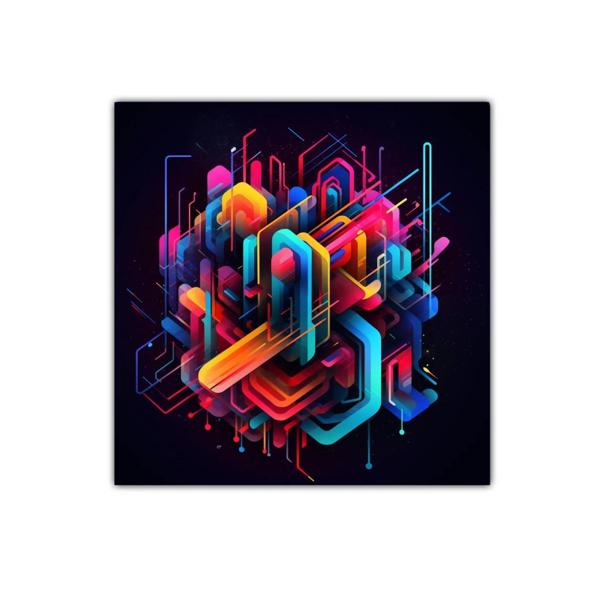 Composición geométrica futurista con colores vibrantes — imagen principal