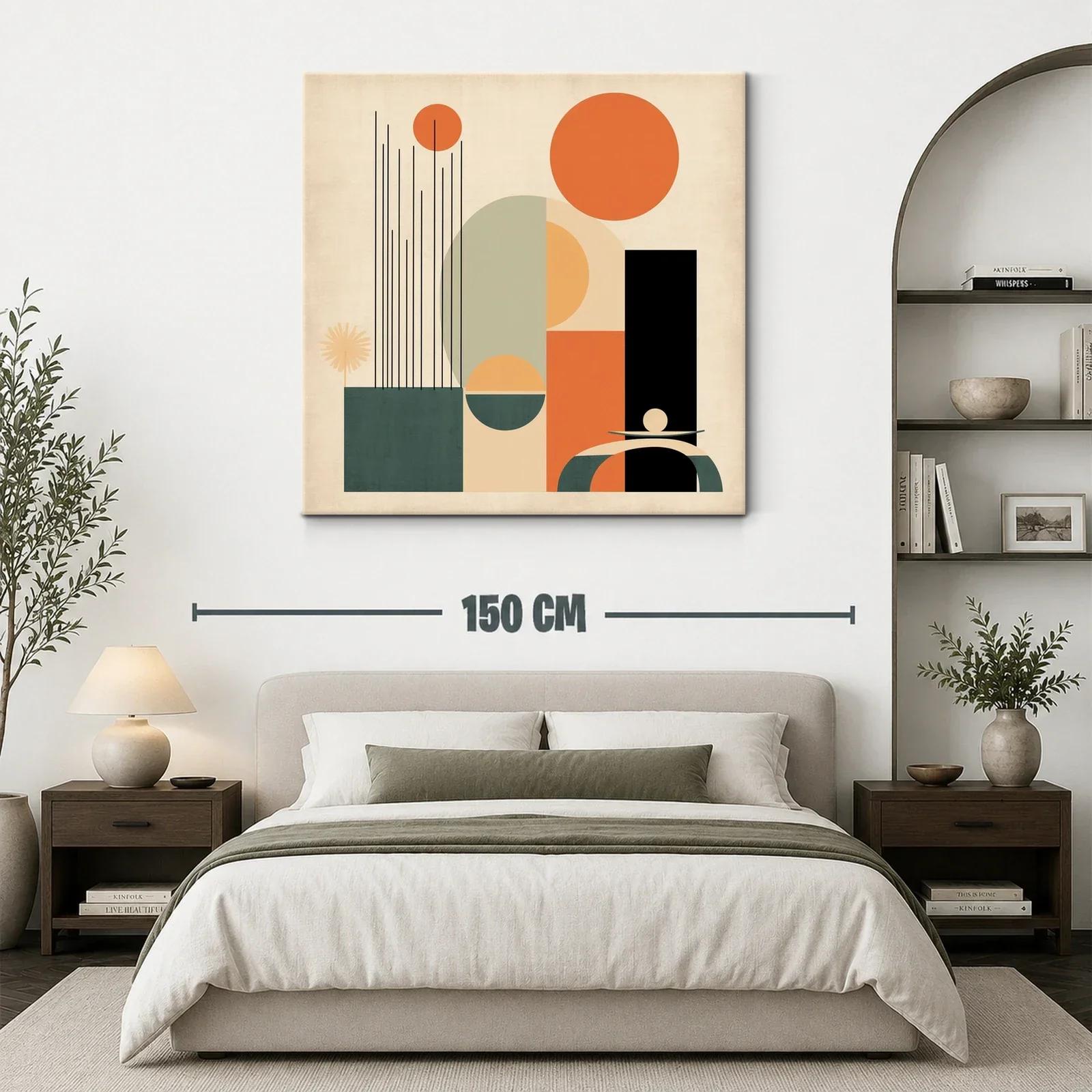Composición geométrica con tonos cálidos para ambiente moderno — miniatura 3