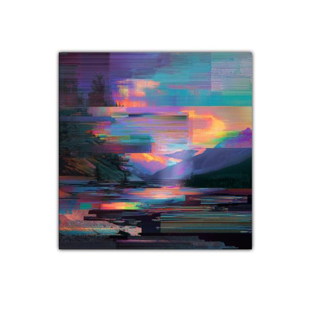 Paisaje abstracto con vibrantes tonos al atardecer