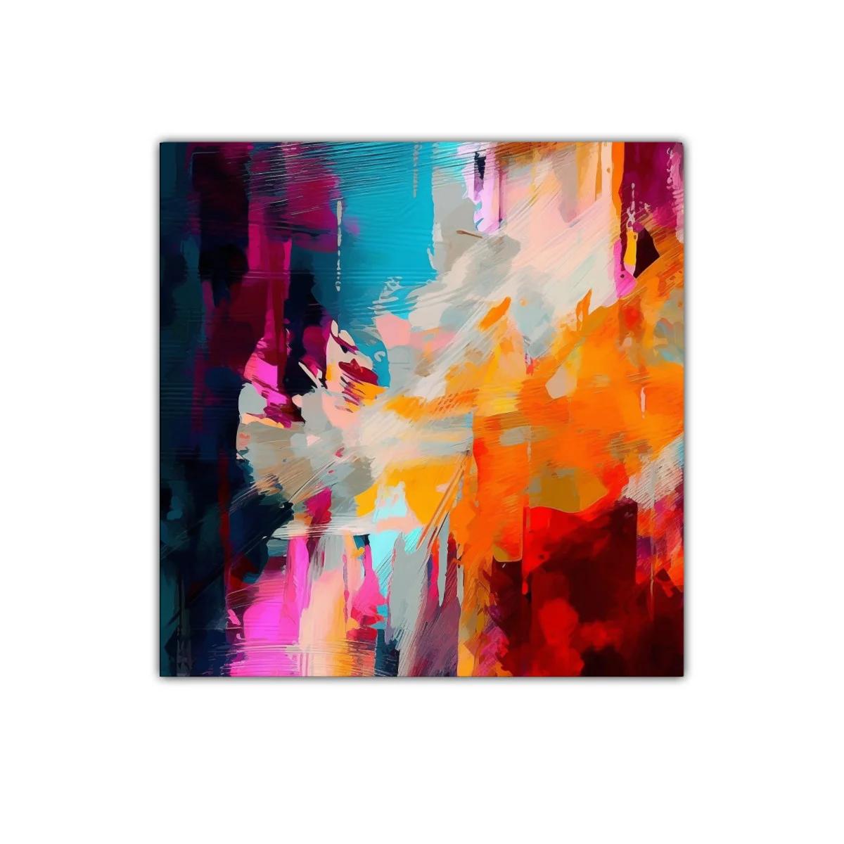 Cuadro abstracto con paleta vibrante y contrastes intensos — imagen principal
