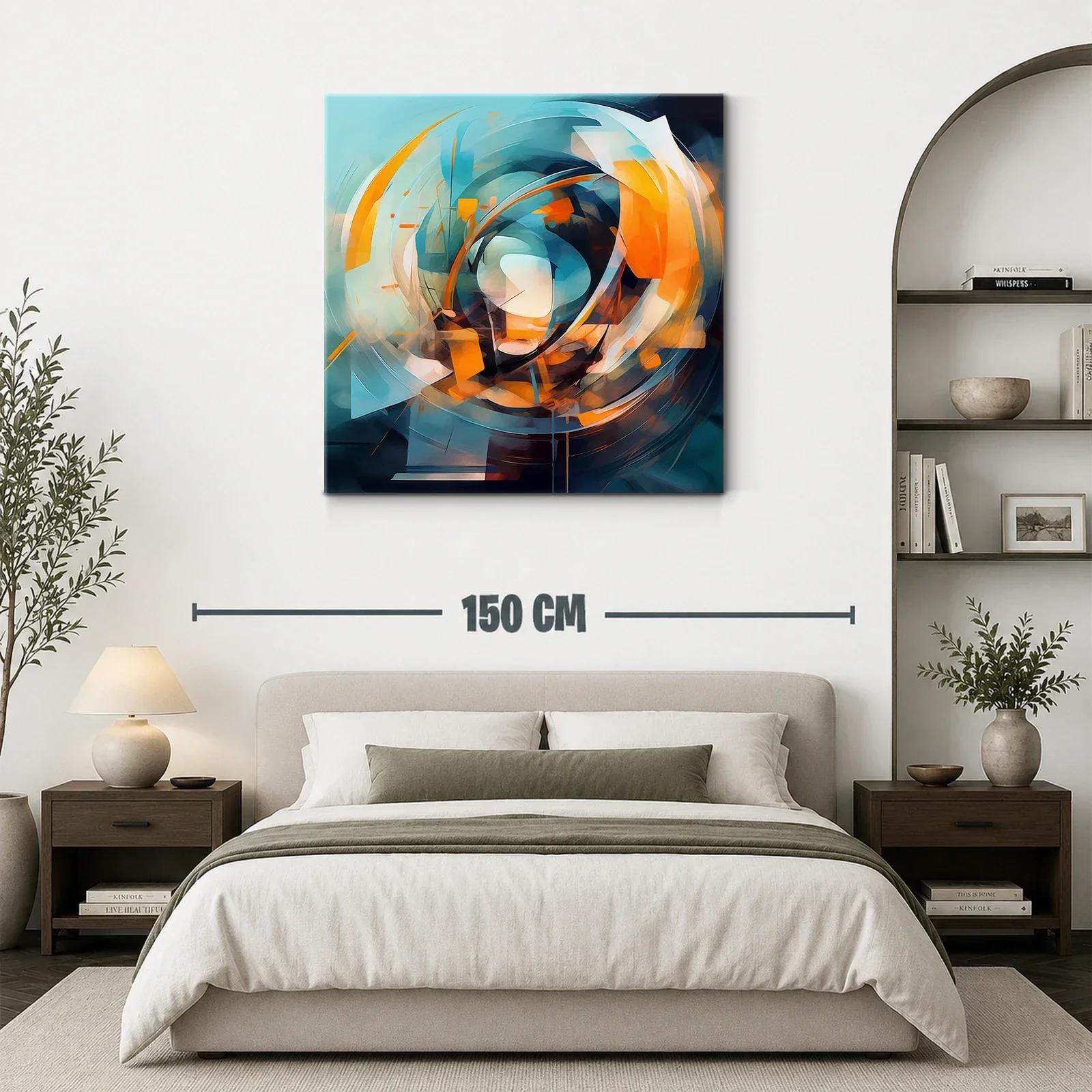 Composición abstracta en tonos naranja y azul vibrante — miniatura 3