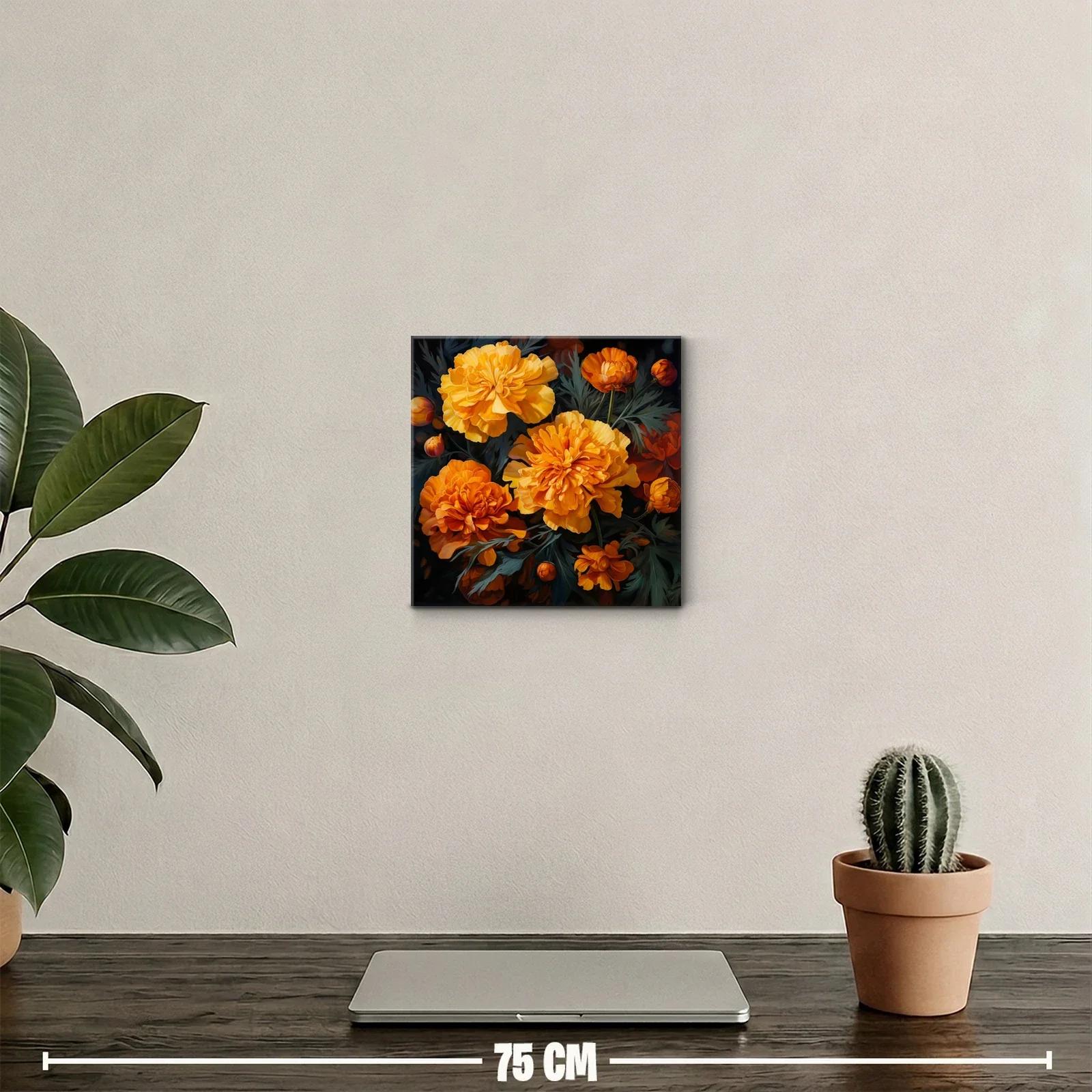 Cuadro decorativo con vibrantes flores naranjas y amarillas — miniatura 2