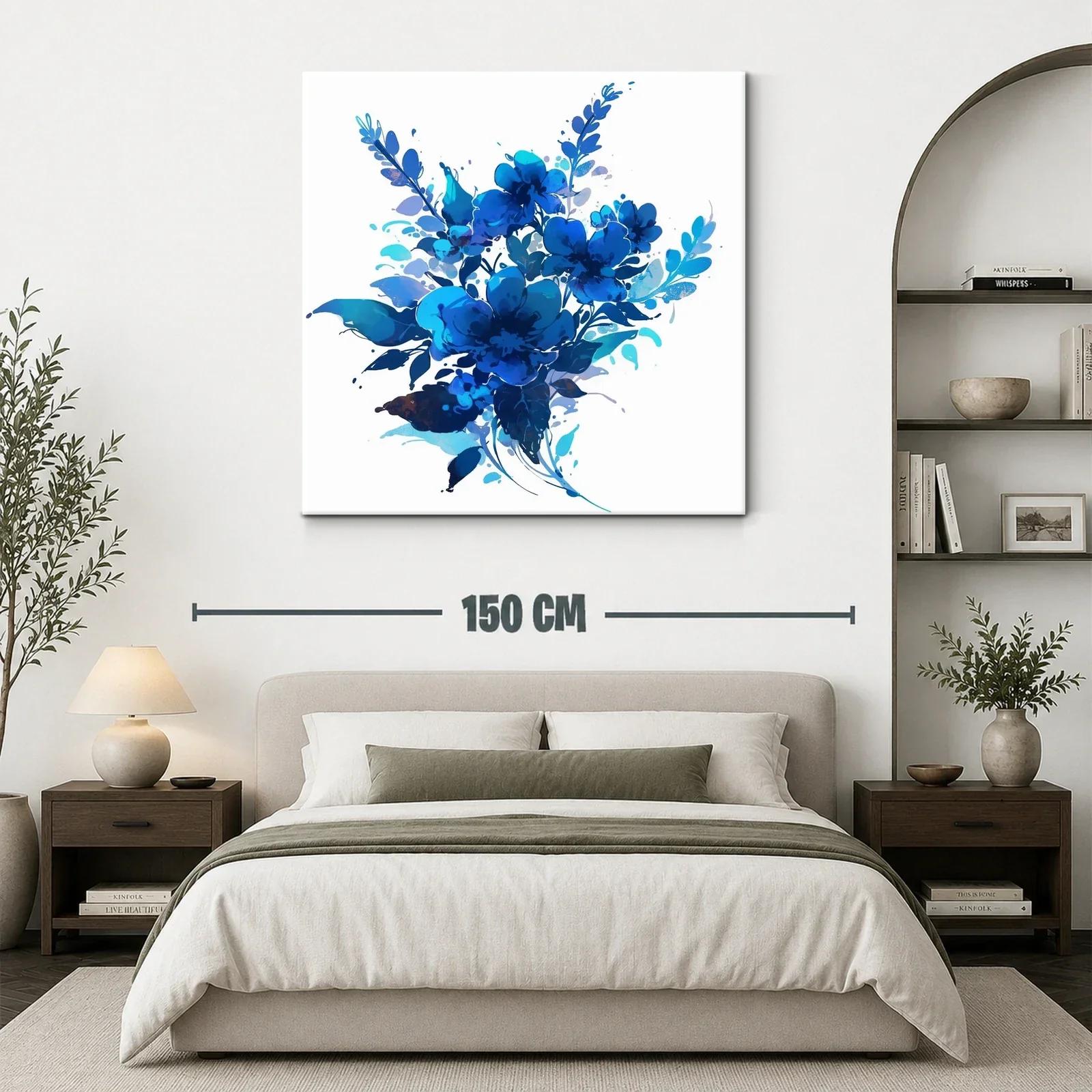 Bello ramo azul con flores en tonos vibrantes — miniatura 3