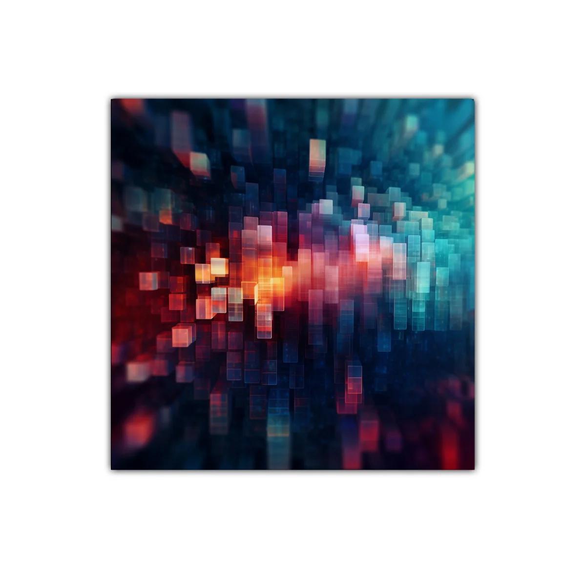 Cuadro abstracto de luces geométricas en colores vibrantes — imagen principal