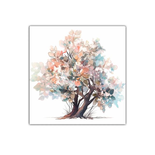 Árbol colorido con hojas suaves y vibrantes para decorar