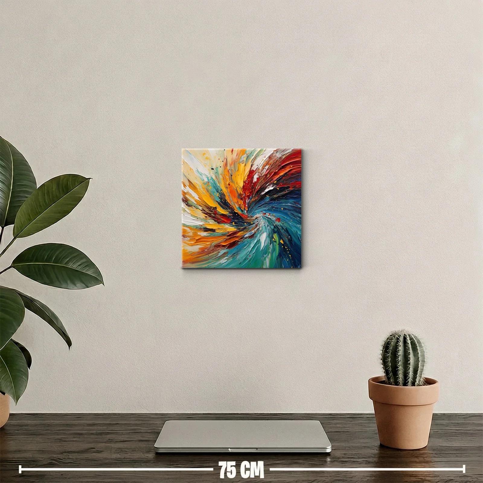 Cuadro abstracto con explosión de color vibrante y energía — miniatura 2