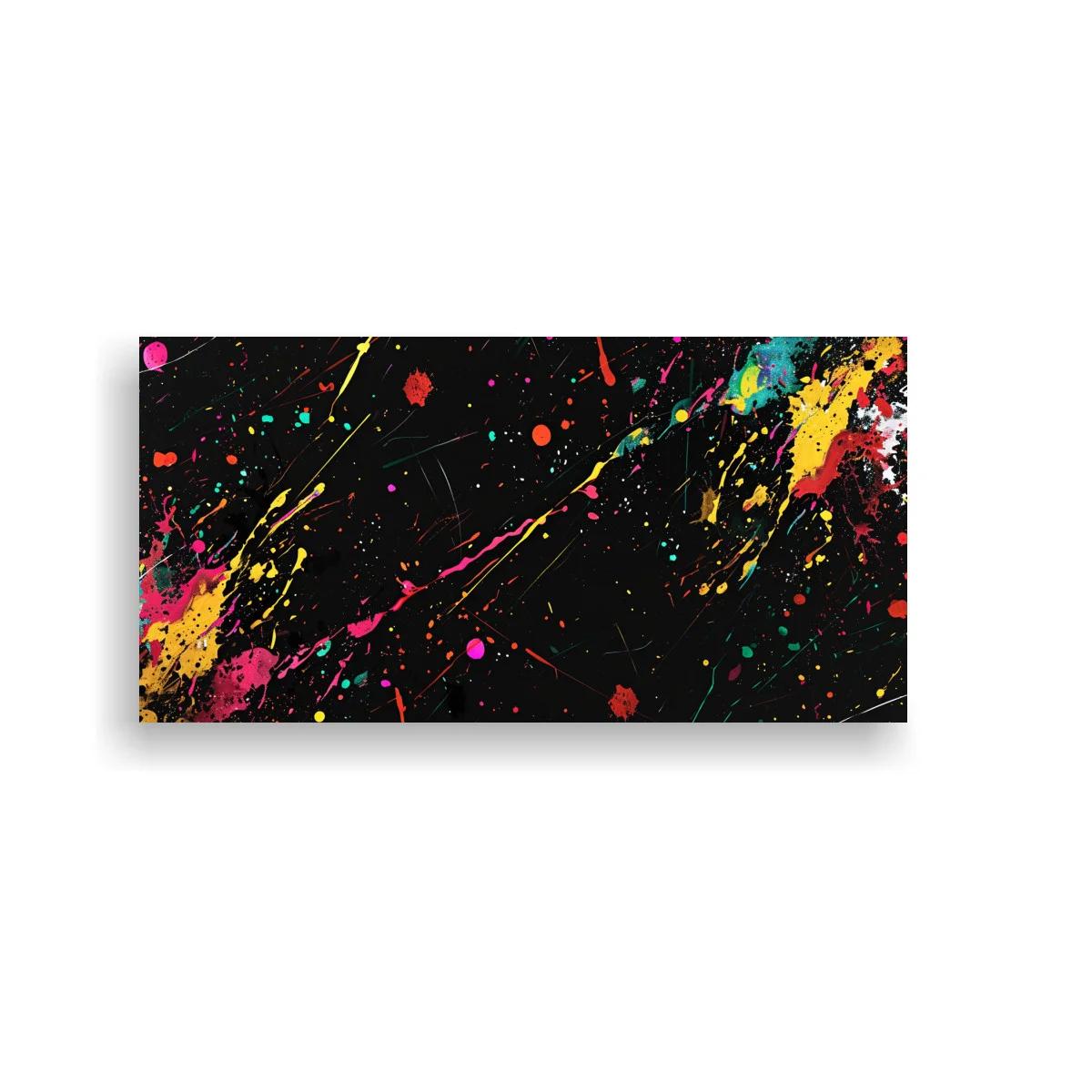 Cuadro salpicaduras de pintura en negro y rojo