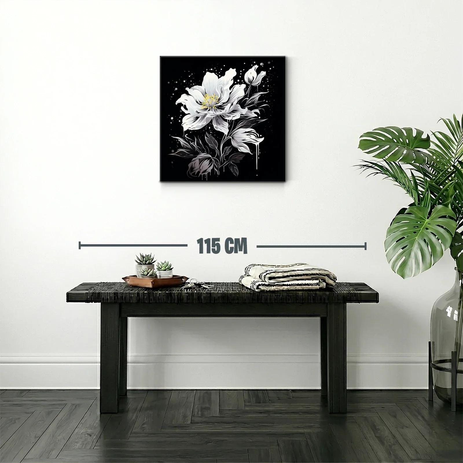 Floral blanco y negro con toque moderno y elegante — miniatura 2