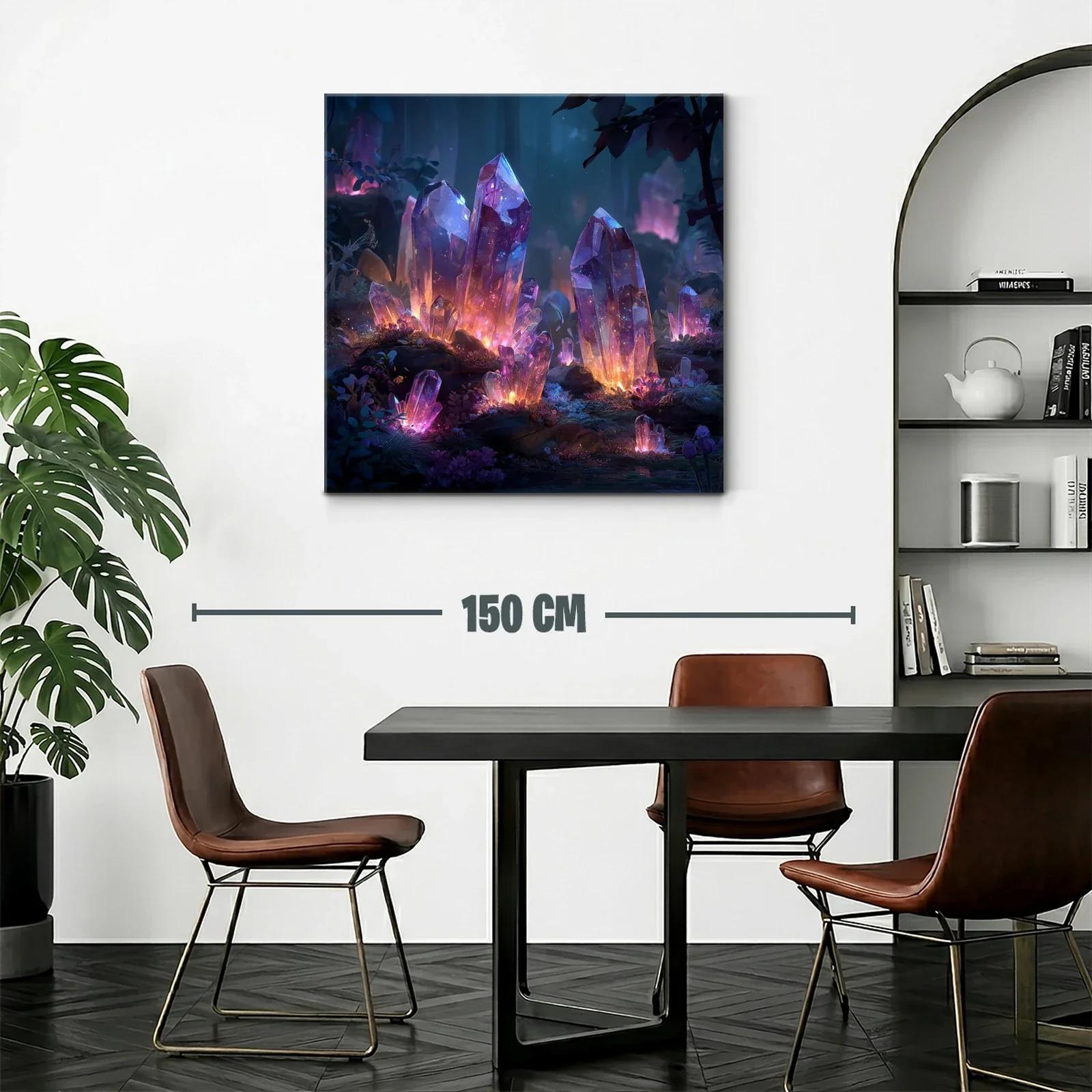Cuadro con cristales luminosos en tonos violeta y azul — miniatura 2