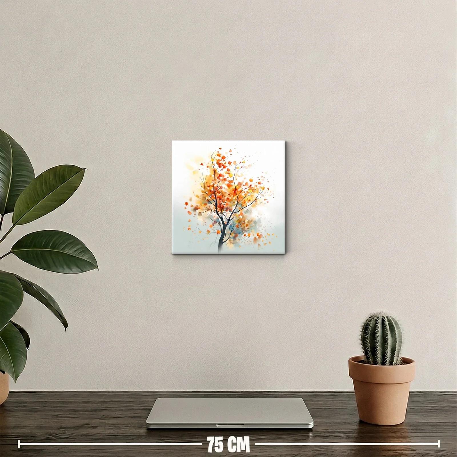 Cuadro decorativo árbol con hojas de otoño vibrante — miniatura 2