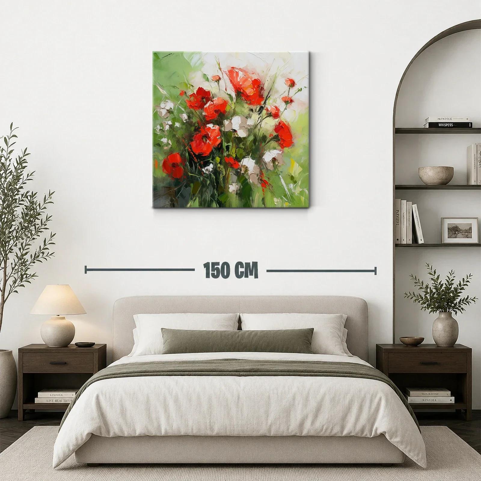 Cuadro floral vibrante con amapolas y naturaleza fresca — miniatura 3