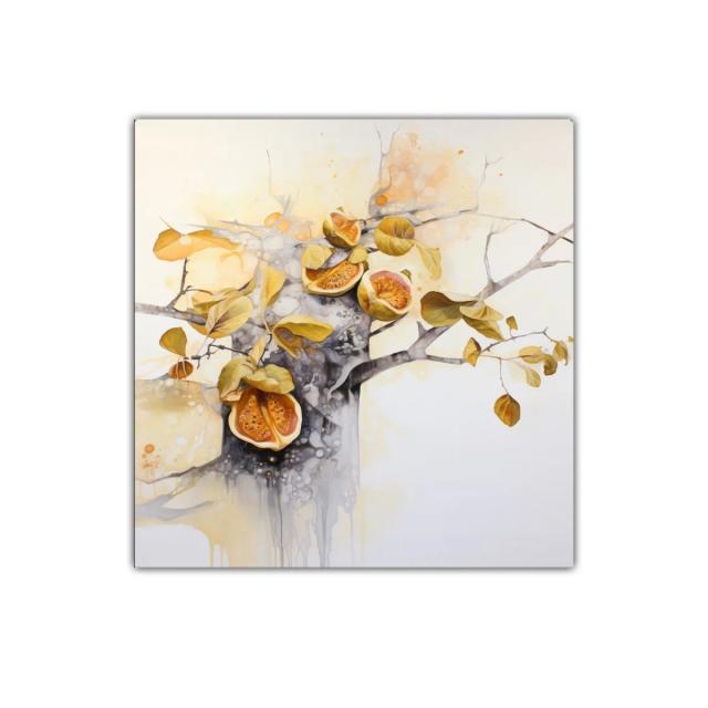 Cuadro decorativo con frutos secos y ramas otoñales