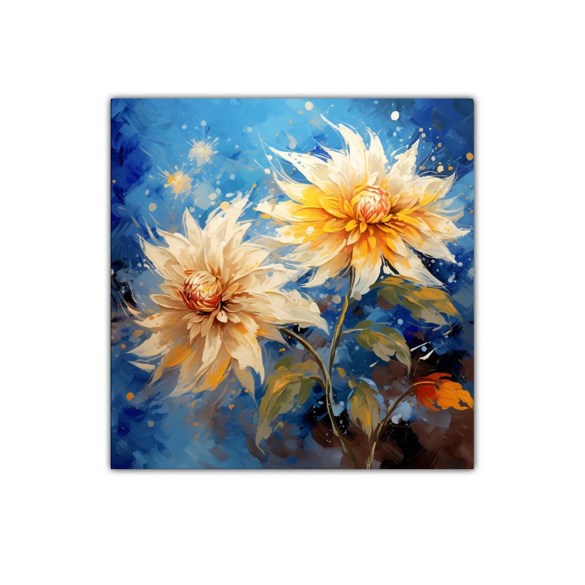 Flores luminosas en vibrantes tonos cálidos y fríos — imagen principal