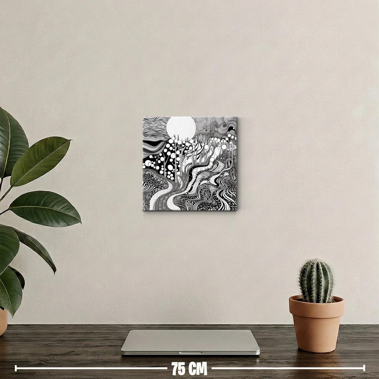 Paisaje Abstracto en Blanco y Negro con Formas Orgánicas — miniatura 2