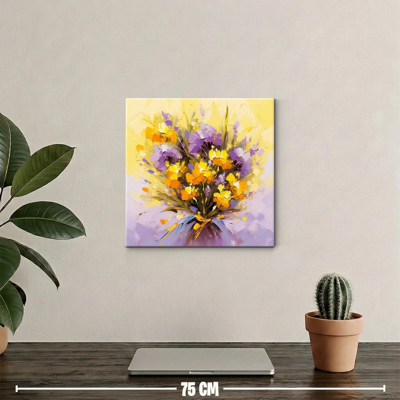 Ramo vibrante con flores púrpuras y amarillas — miniatura 2