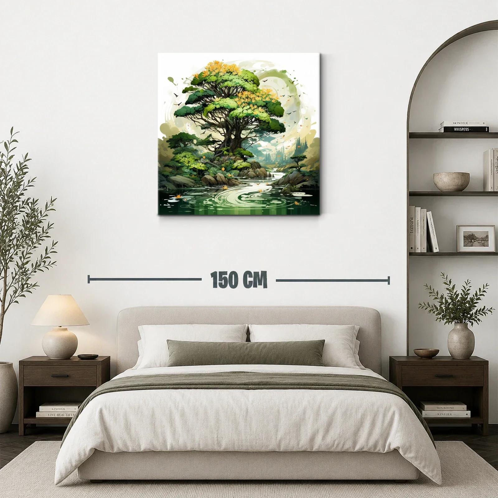 Paisaje natural con árbol frondoso y río sereno — miniatura 3