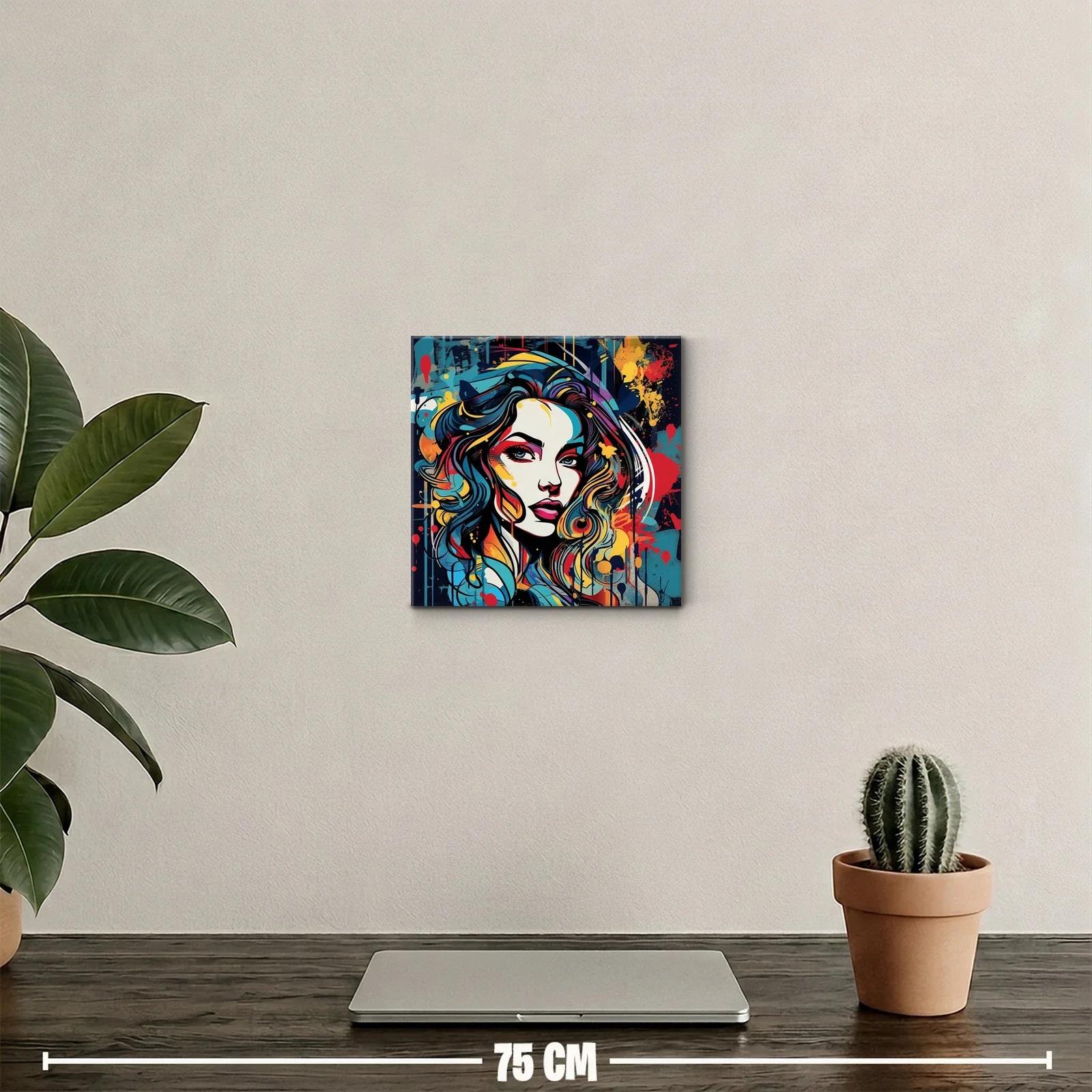 Retrato femenino vibrante con estilo pop art colorido — miniatura 2