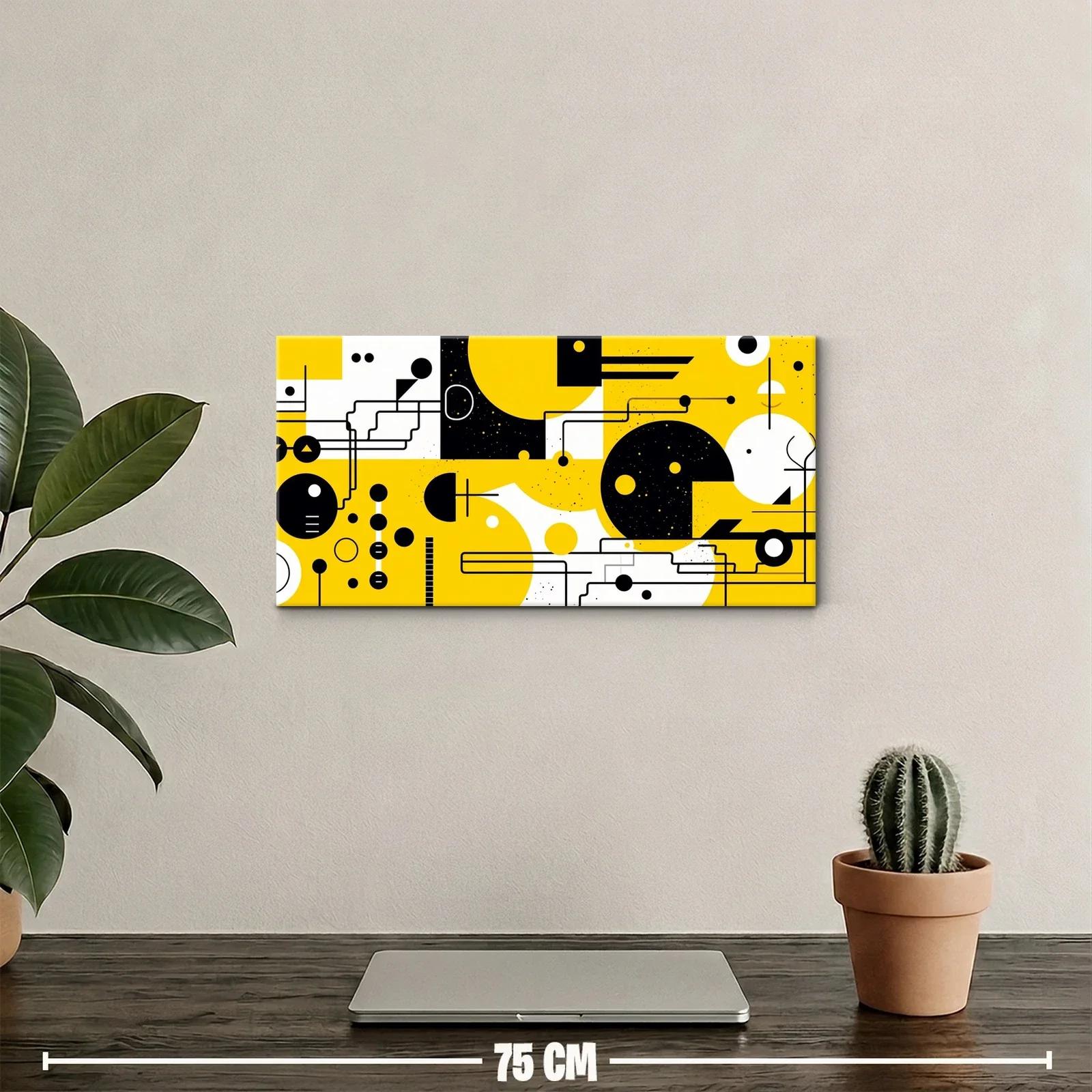 Cuadro abstracto geométrico con ritmo horizontal — miniatura 2