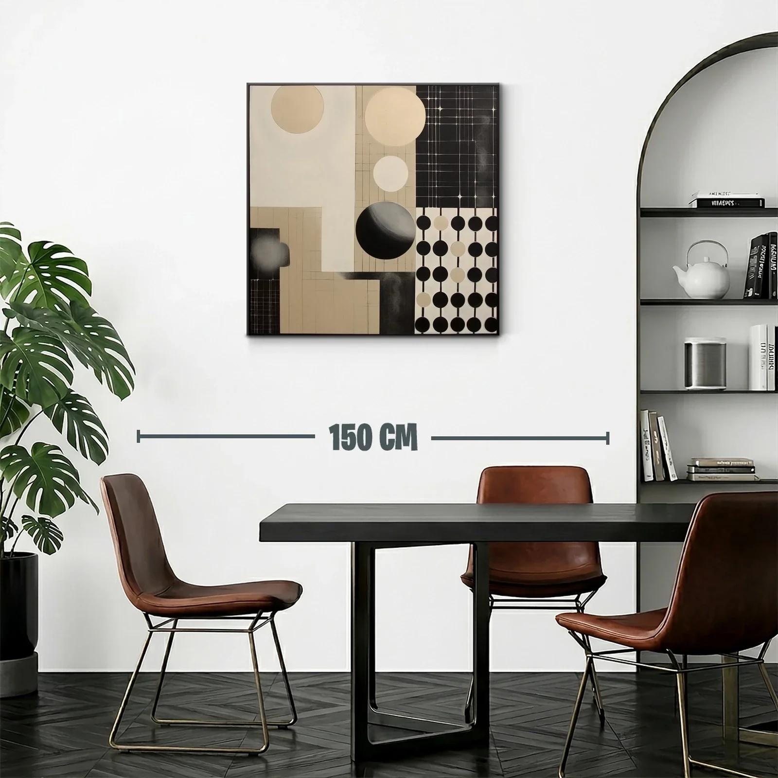 Composición abstracta con círculos y líneas en tonos neutros — miniatura 2