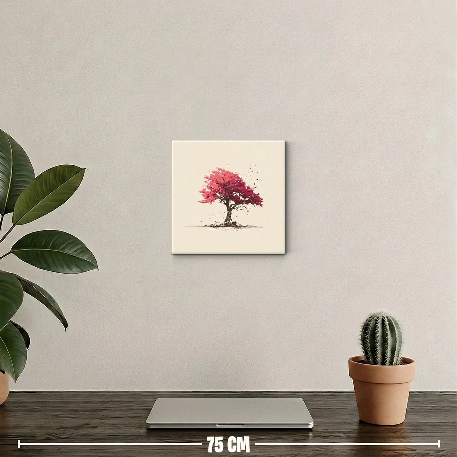 Árbol en tonos rojos con hojas desprendiéndose — miniatura 2