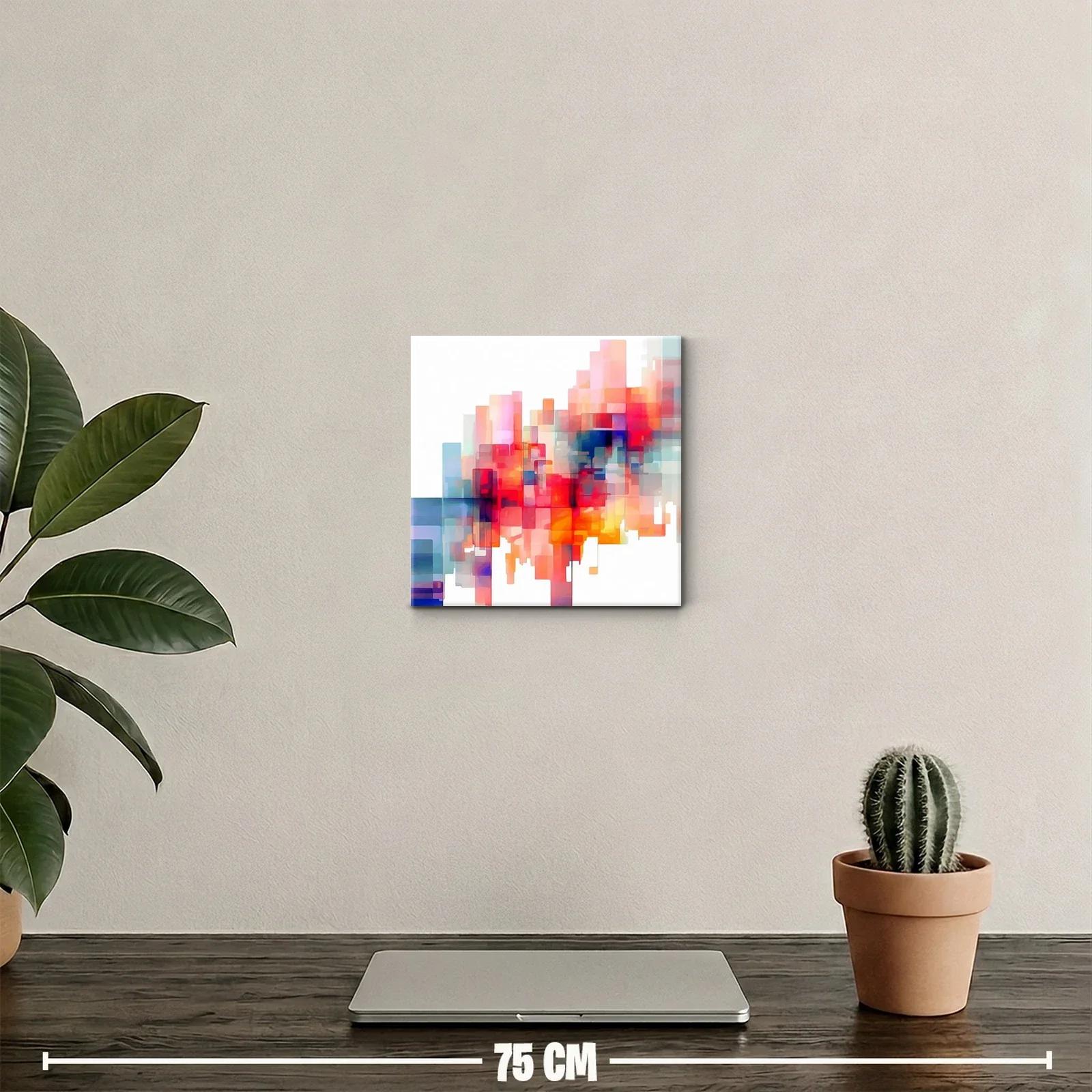 Cuadro abstracto con formas geométricas y colores vibrantes — miniatura 2