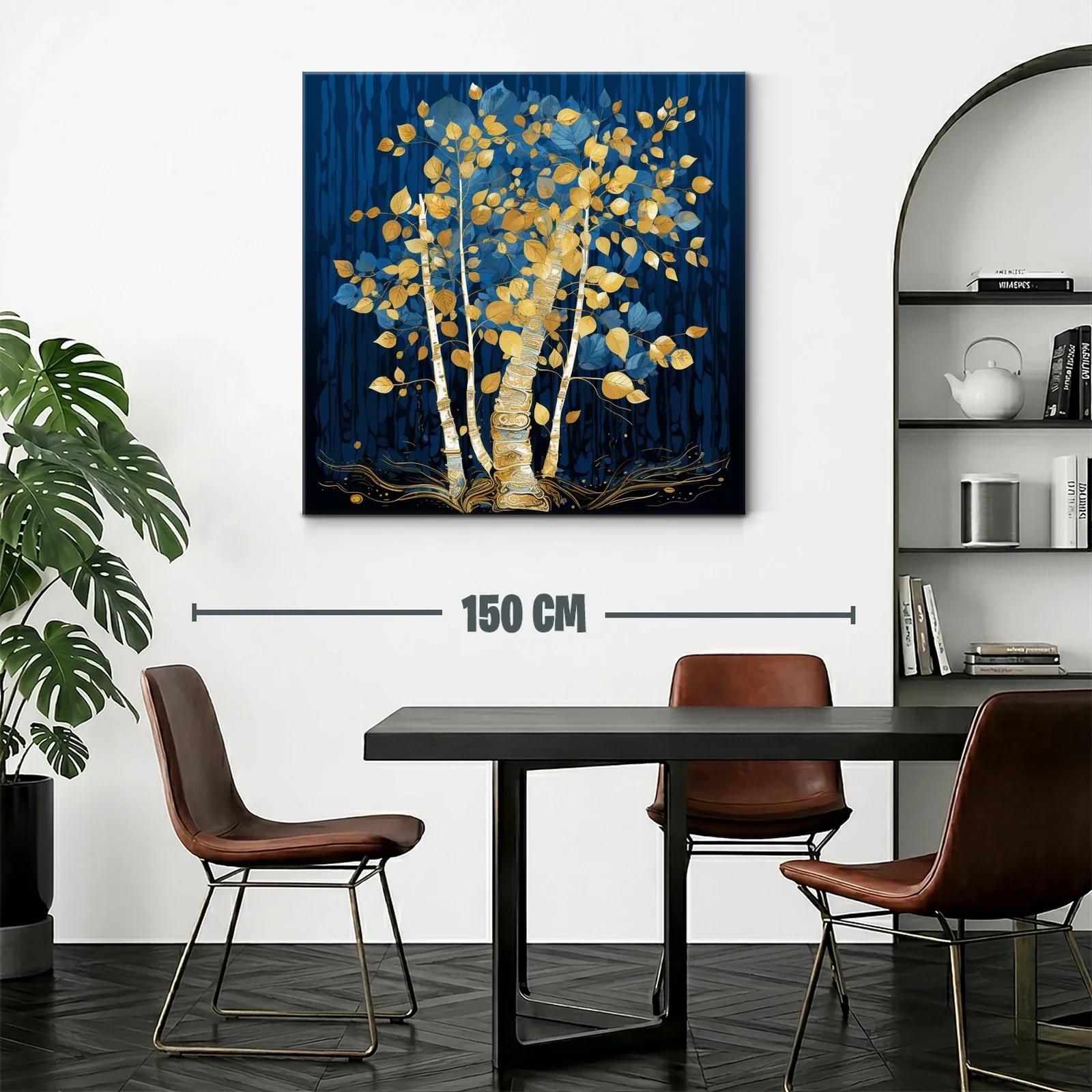 Árbol dorado sobre fondo azul profundo — miniatura 2