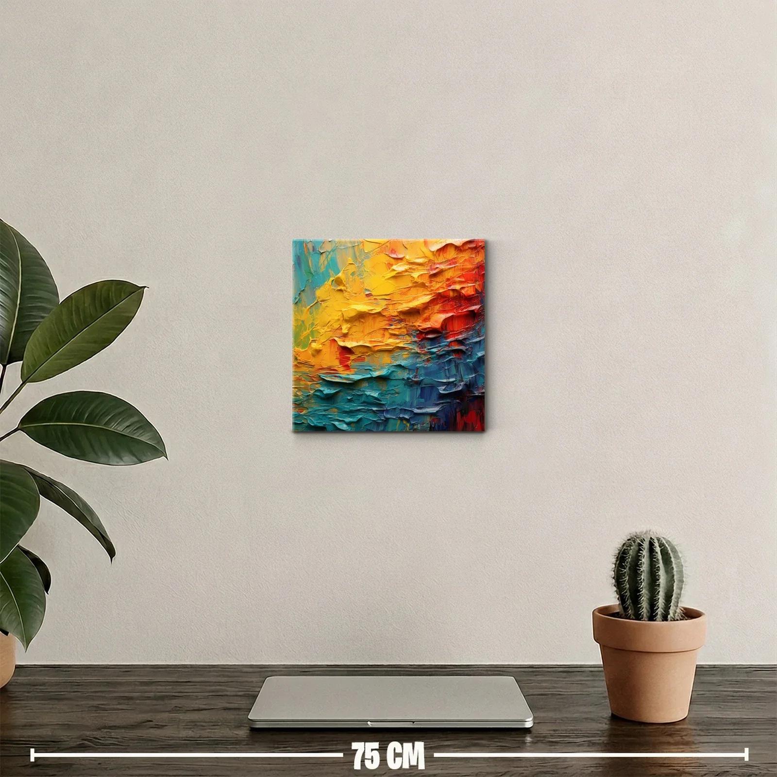 Cuadro abstracto con colores vivos y texturas intensas — miniatura 2