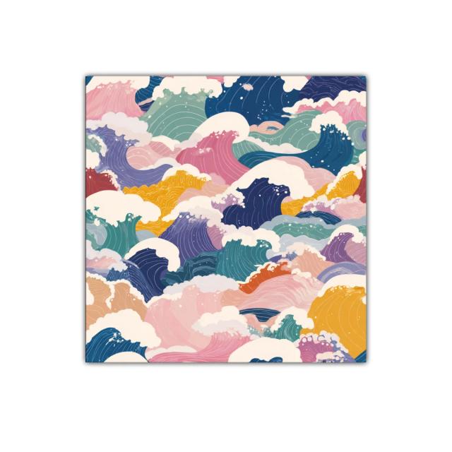 Cuadro decorativo con olas abstractas y coloridas