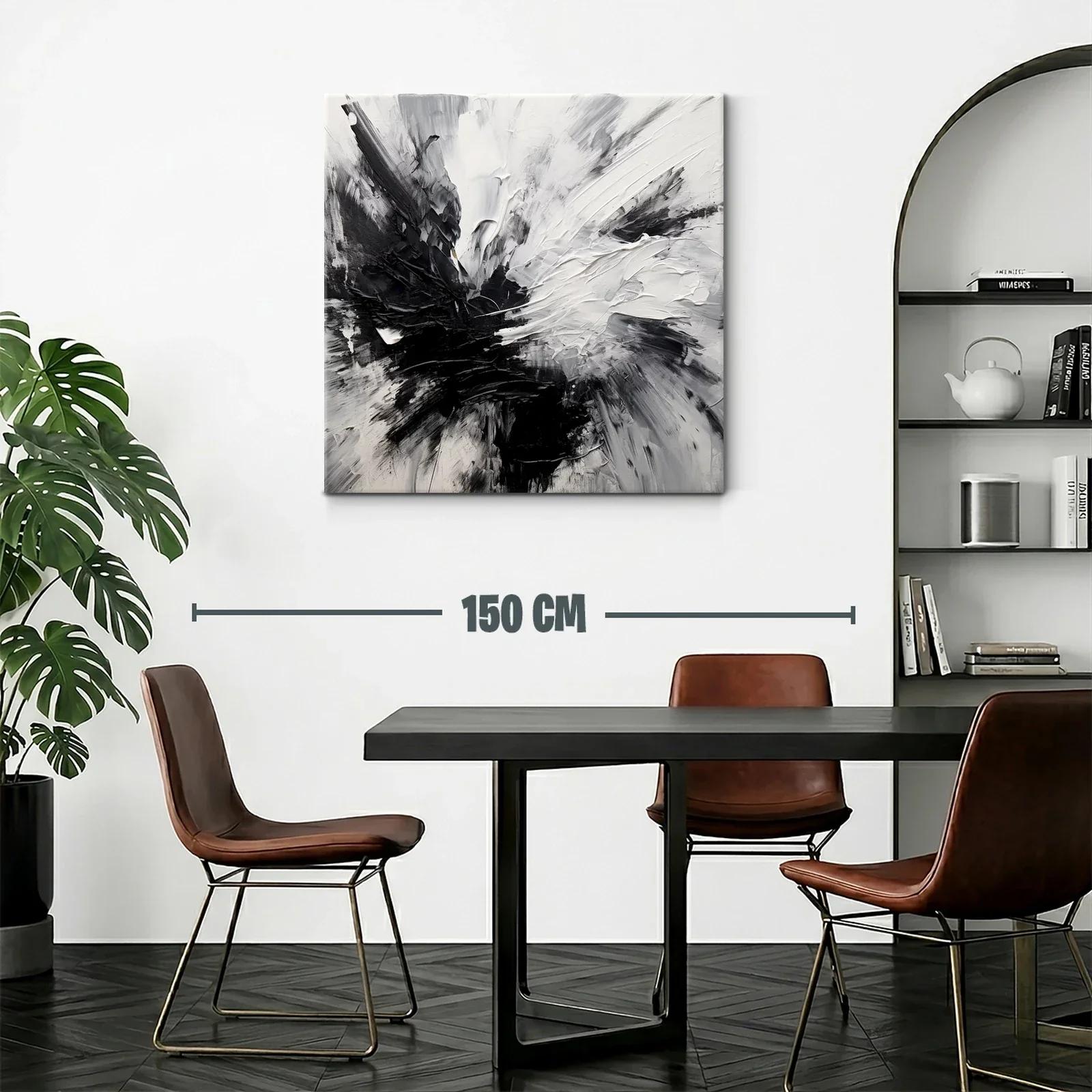 Composición abstracta en blanco y negro con textura dinámica — miniatura 2