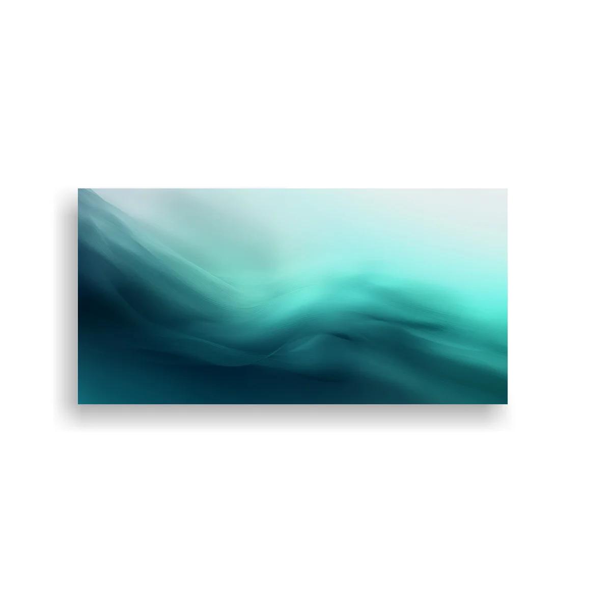 Cuadro olas abstractas en turquesa con bruma