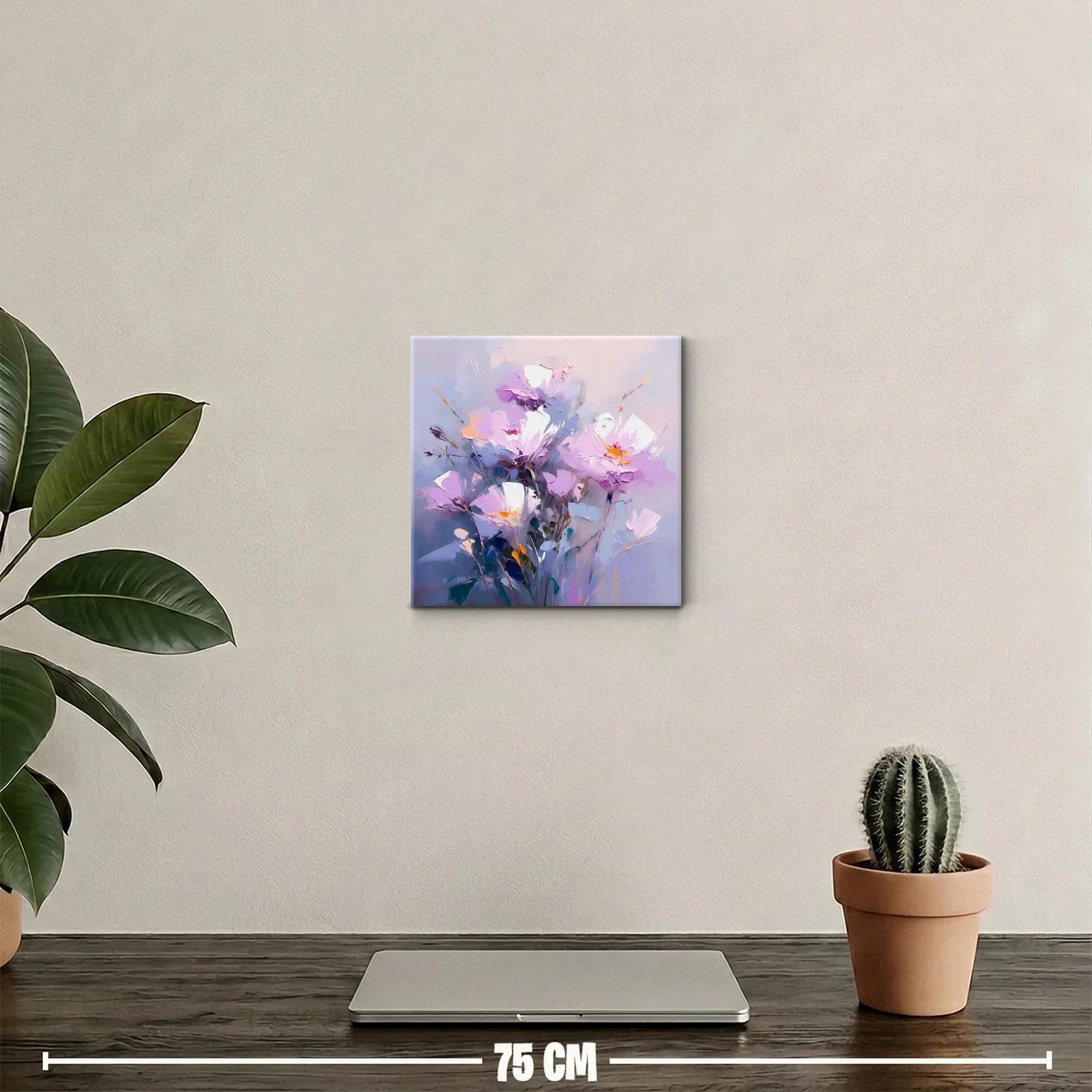 Cuadro decorativo de flores en tonos pastel suaves — miniatura 2