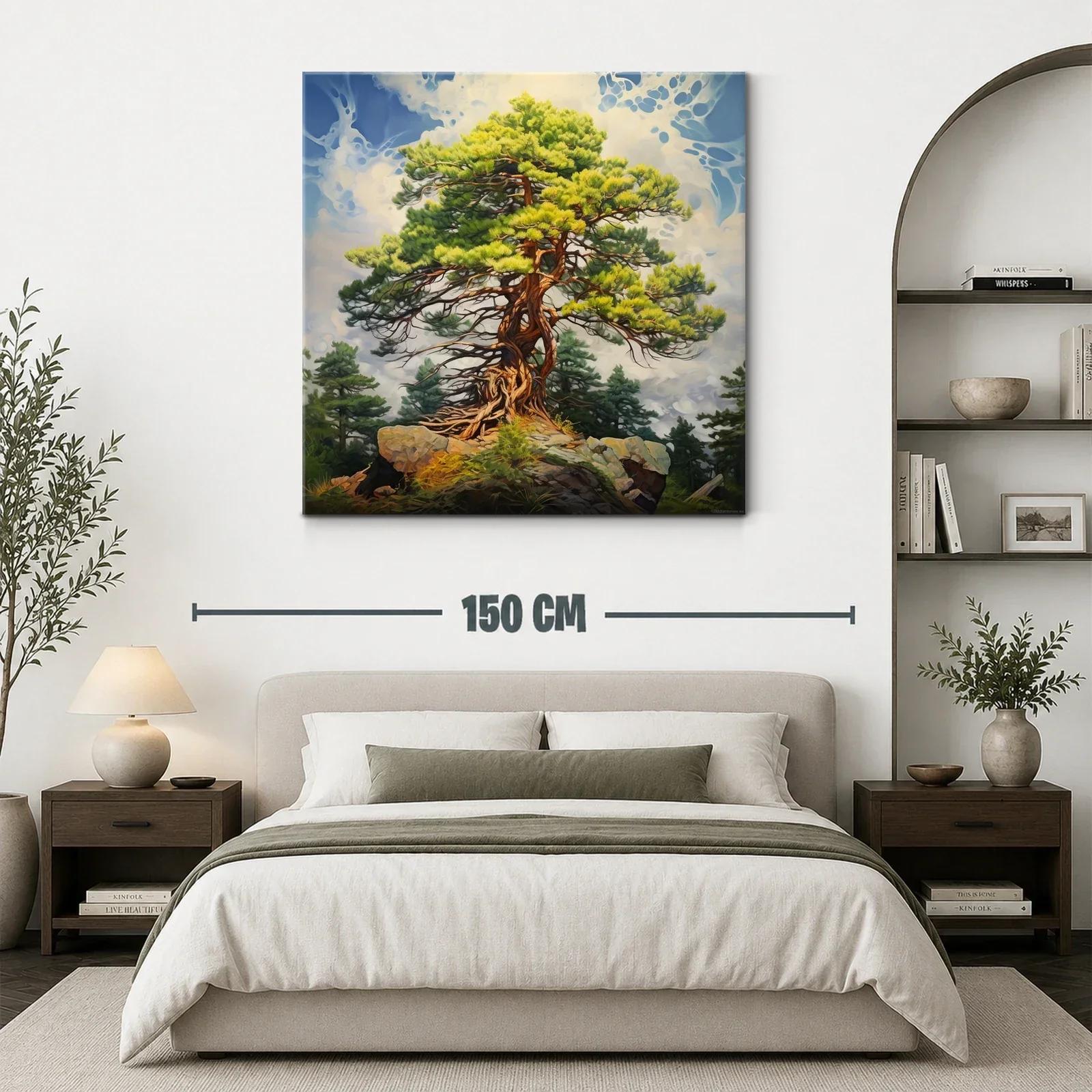 Árbol milenario sobre rocas bajo cielo azul — miniatura 3
