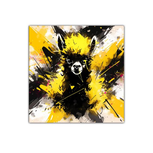 Llama Vibrante con Explosión de Amarillo y Negro