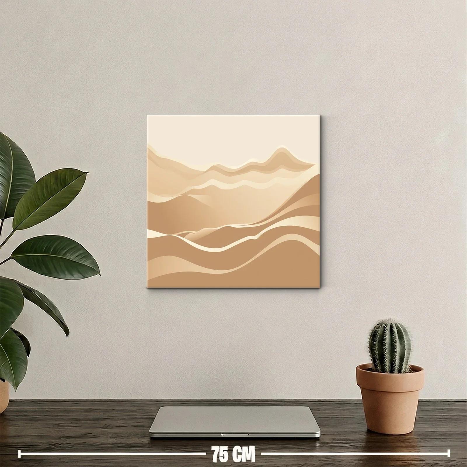 Paisaje abstracto en tonos neutros y formas onduladas — miniatura 2