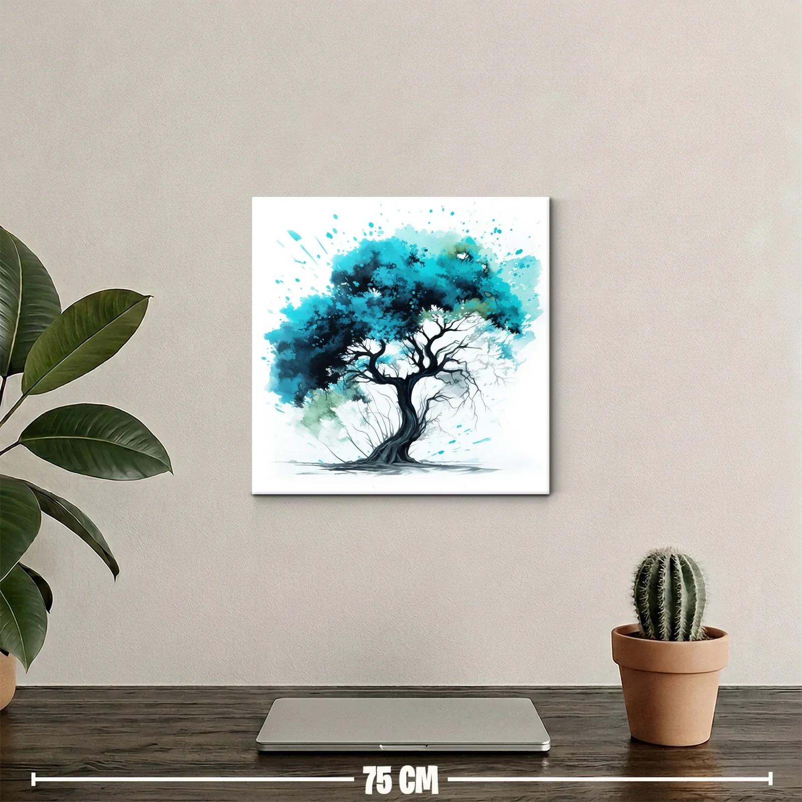 Árbol con copa azul vibrante y tronco sinuoso — miniatura 2